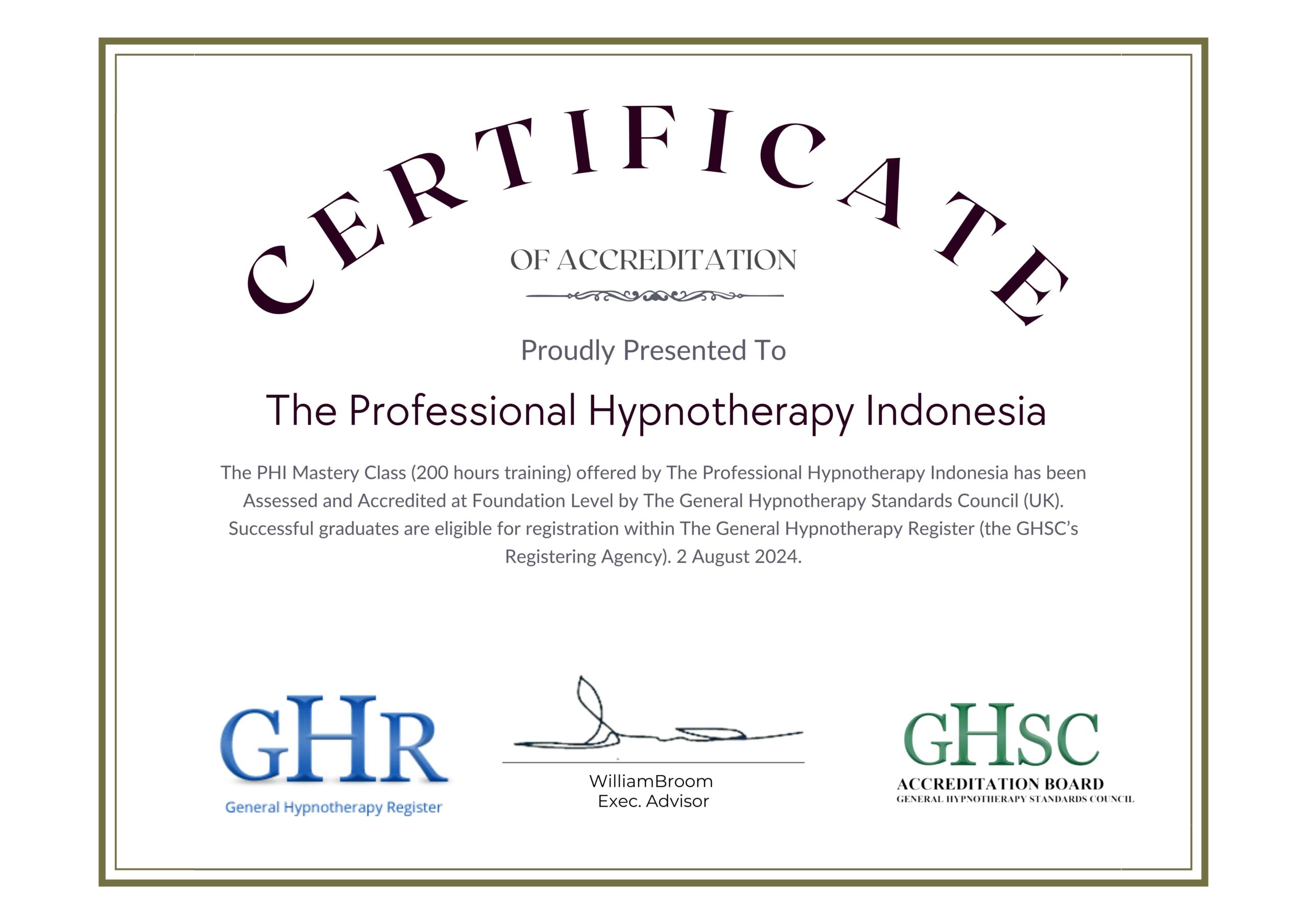 The General Hypnotherapy Standards Council (GHSC) and General Hypnotherapy Register (GHR)